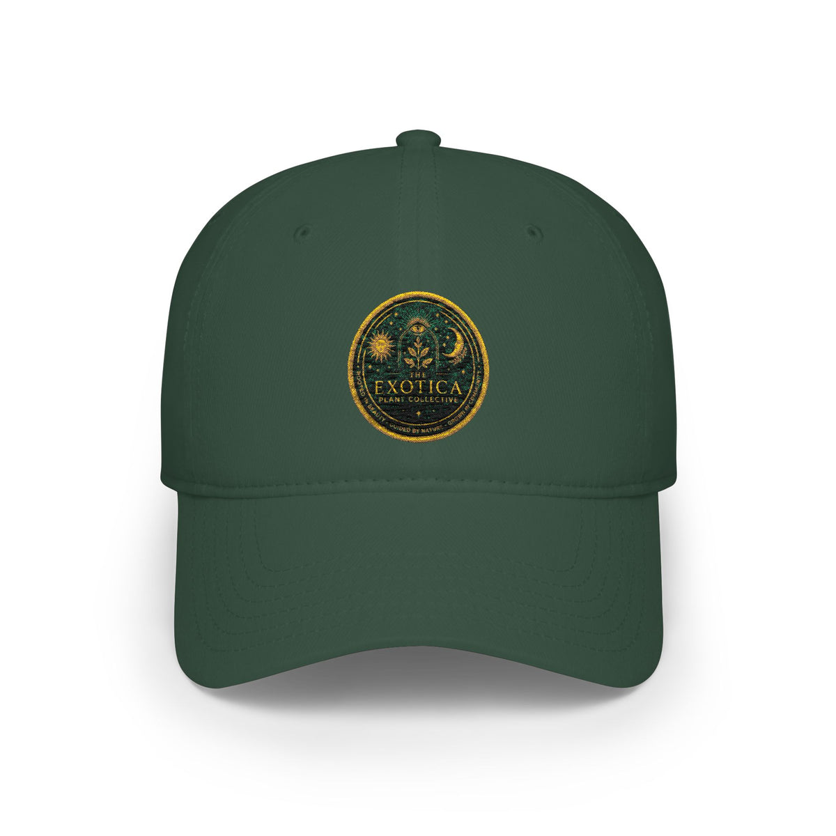 Low Profile Cap - Vintage Green Crest Embroidered Baseball Hat