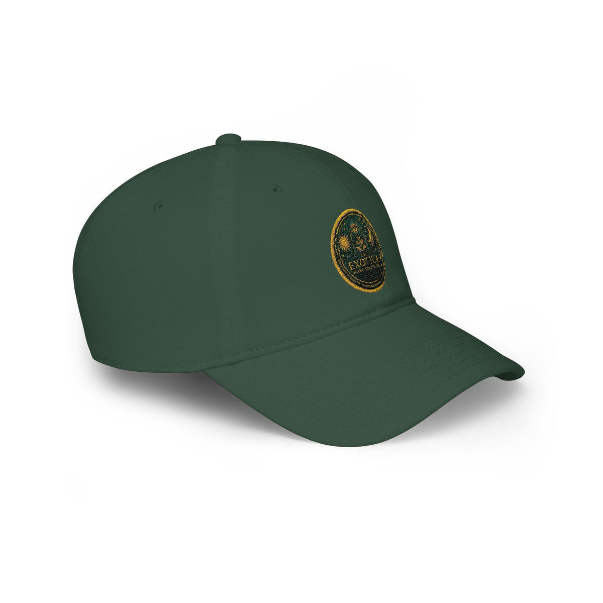 Low Profile Cap - Vintage Green Crest Embroidered Baseball Hat